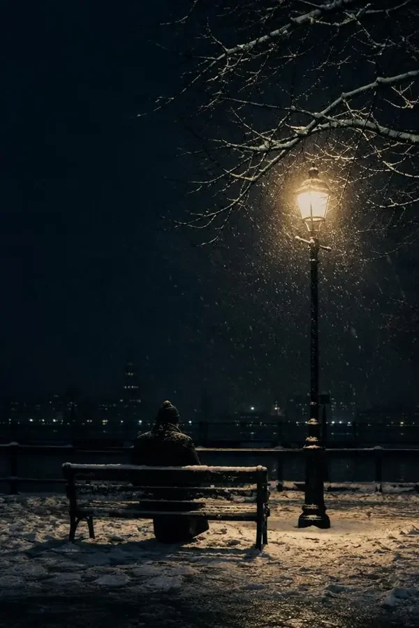 《冬夜不归人》封面图，悬疑文艺，适合03:20观看