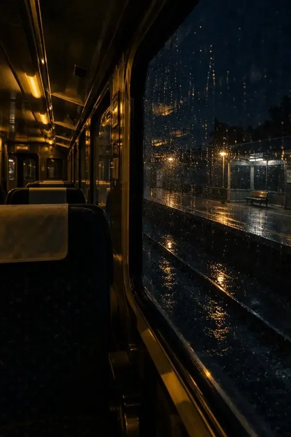 《雨季列车不回头》封面图，公路悬疑，适合02:30观看